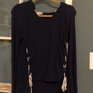 Navy blue vintage Havana hooded sweater